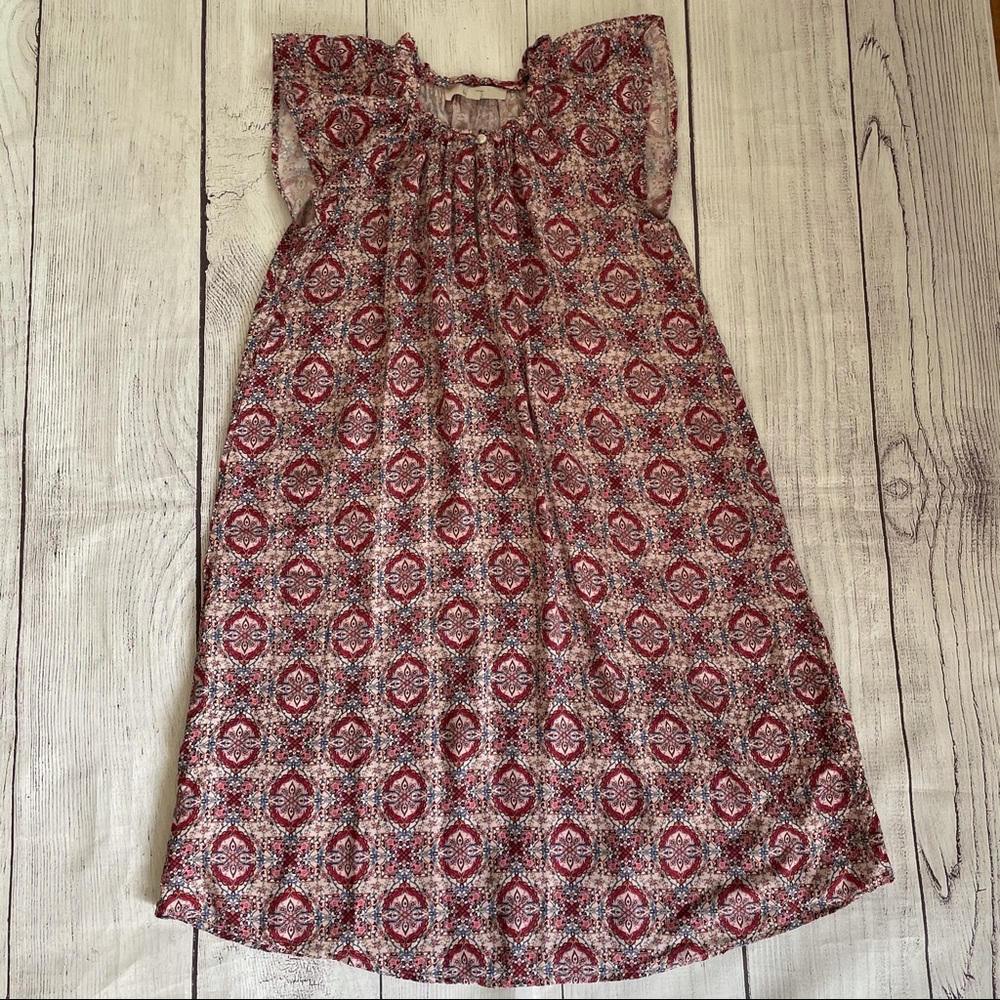 Loft Pink floral flutter sleeve dress size XS